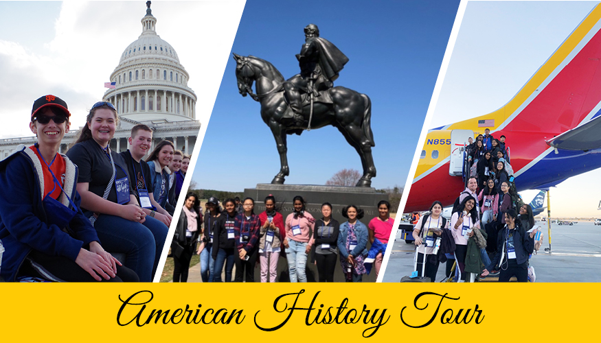 Past Challenger middle school students on the American History Tour
