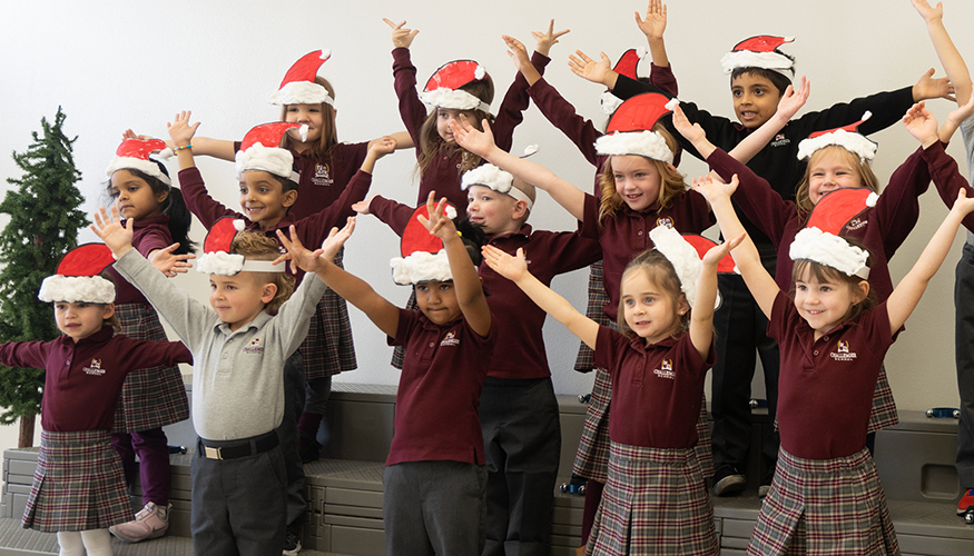 Preschool students presenting their Christmas Sings