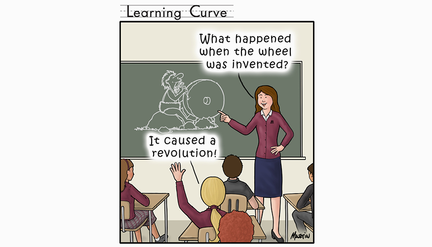 Learning Curve Comic—Wheel Invention Revolution
