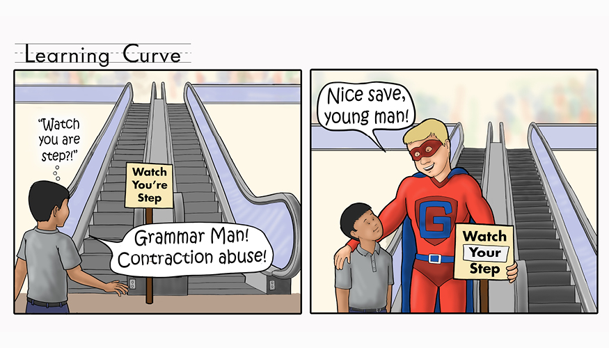 Grammar Man Learning Curve: Contraction Abuse
