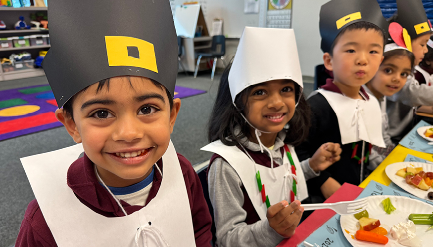 A classroom of students enjoying Feast Days festivities