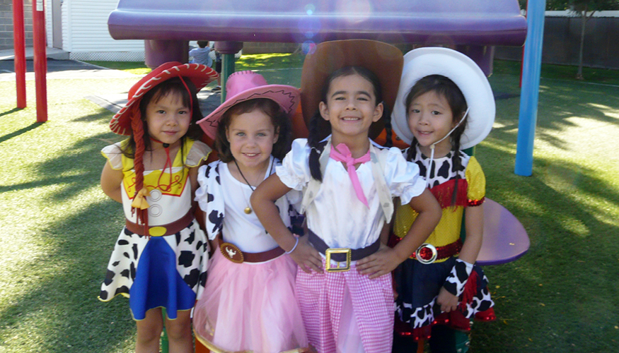 Four happy Challenger students dressed up for Western Days