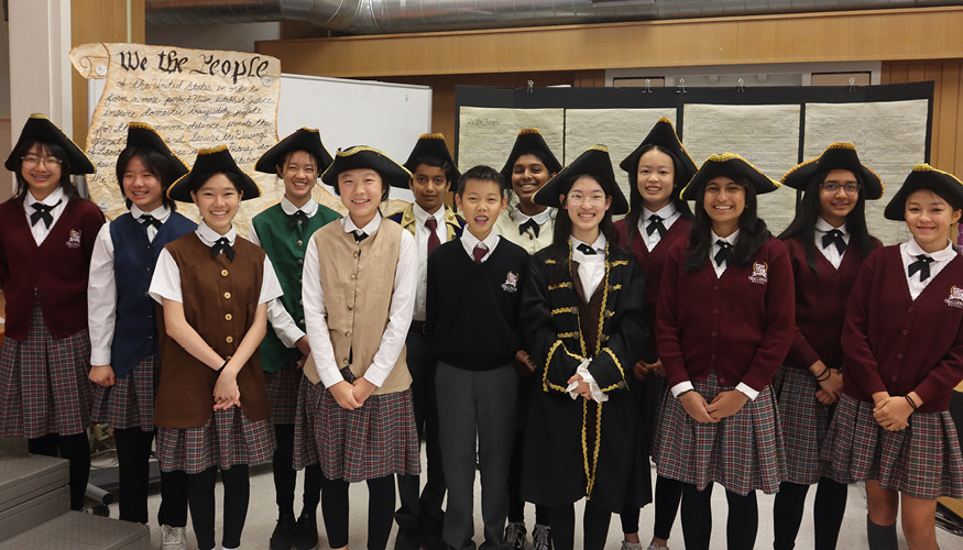 Students participating in the Constitution Day assembly