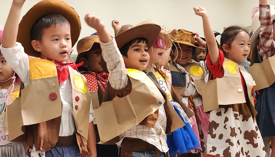 Happy Challenger students dressed up for Western Days